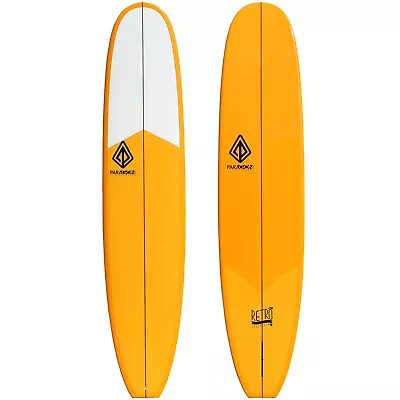 9'0  Epoxy Retro Noserider Surfboard - Orange/White (P55) • $799