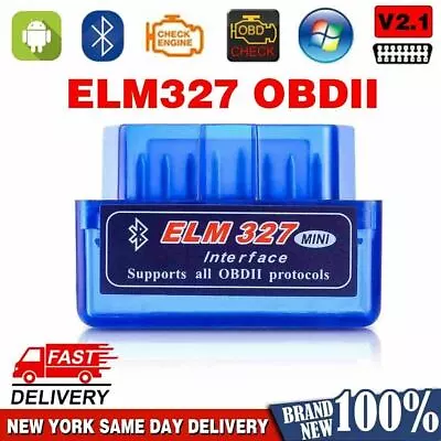 Car Bluetooth OBD2 OBDII ELM 327 Scanner Code Reader Automotive Diagnostic Tool* • $5.99