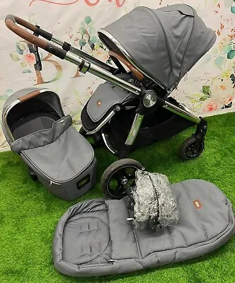 Mamas & Papas Ocarro Pushchair & Carrycot With Footmuff In Fossil Grey • £249.95