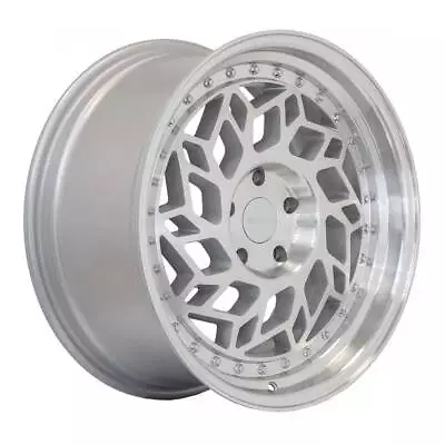 F1R R32 18x8.5 5x114.3 33 Machine Silver Polish Wheels(4) 18  Inch Rims • $920