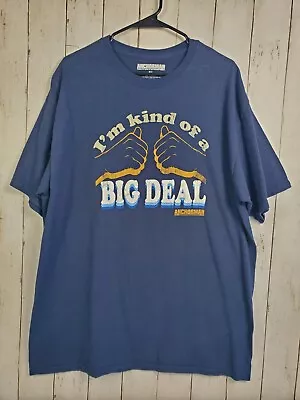 Anchorman I'm Kind Of A Big Deal Funny Blue Shirt Mens Sz XL Tall Navy Blue • $9.99