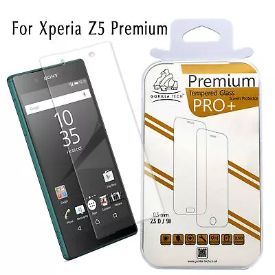 2X Genuine Gorilla Tempered Glass Film Screen Protector For Xperia Z5 Premium • £4.45