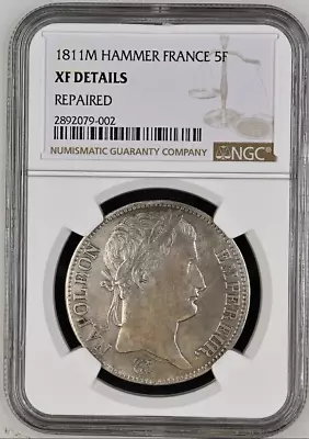 1811-M FRANCE 5 Francs Silver Coin Napoleon I Toulouse 🔨 Mint NGC XF-Details  • $246.90