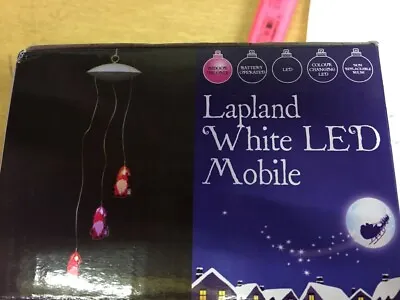 £3.99 • Buy B&Q Lapland White LED Santa Mobile X 2