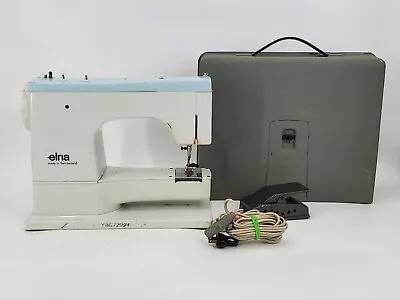 Vintage Elna Super SU 62C Free Arm Sewing Machine Carrying Case *Turns On* • $154