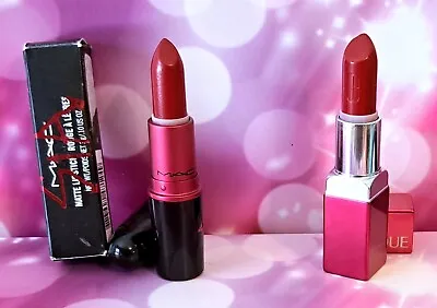 NEUTRAL RED LIPSTICK LOT × 2 MAC Matte Viva Glam Sia + Clinique Red Carpet 05 • $19.99