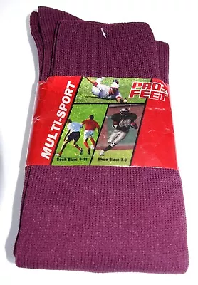 Maroon Athletic Socks Multi-Sport 9-11 Shoe Size 3-9 Soccer Football & Baseball • $5.49