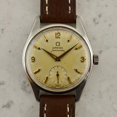 C.1958 Vintage Omega Seamaster  Seachero  36mm Watch Ref. 2990-1 Ω 267 In Steel • $4500