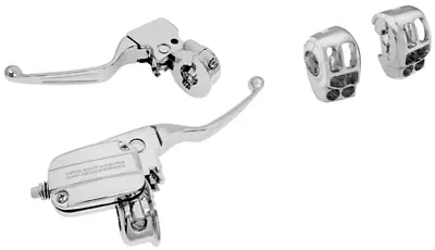 Chrome Handlebar Control Kit Clutch Brake Master Cylinder - Harley Touring 44754 • $339.95