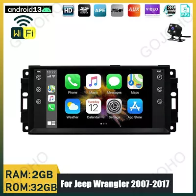 For Jeep Wrangler 2007-2017 Car Stereo Apple CarPlay Android 13 Radio GPS Navi • $137.89