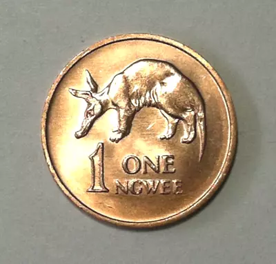 1983 Zambia 1 Ngwee Coin Aardvark Animal Wildlife • $1.25