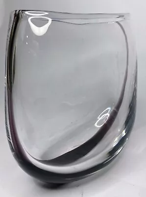 Kosta ‘Kontur’ Blown Glass Vase Signed By Vicke Lindstrand 1959 7.25x5 • $50