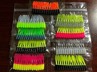 Soft Plastic Baits - Crappie - Panfish - Scented - 15 Count - 2  Slab Tail Grub • $4.75