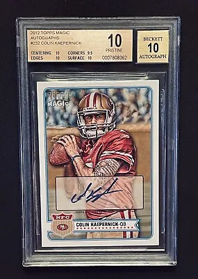 2012 Topps Magic Colin Kaepernick RC 49ers BGS Auto 10/10 Pristine! • $499.99