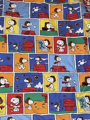 Peanuts Snoopy Woodstock Red Baron Cotton Comic FULL Sheet Set & 2 Pillowcases • $24.95