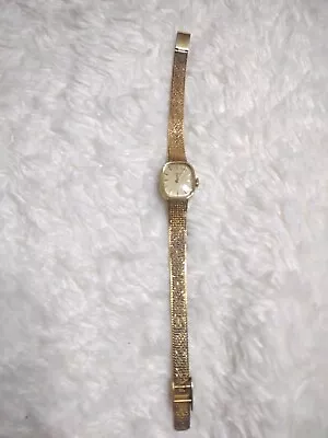 Vintage Timex Womens Gold Tone Mechanical Wind Up Hand Wind Watch Hong Kong Runs • $19.16