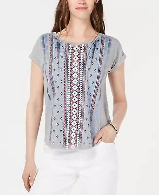 Style & Co Petite Printed Scoop-Neck Top • $15.65