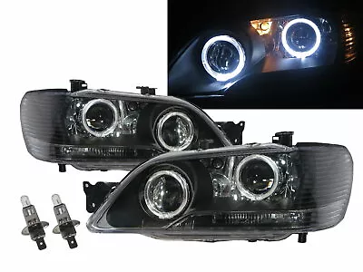 Lancer CEDIA/CG 01-03 Guide LED Angel-Eye Headlight Black US For Mitsubishi LHD • $673.19