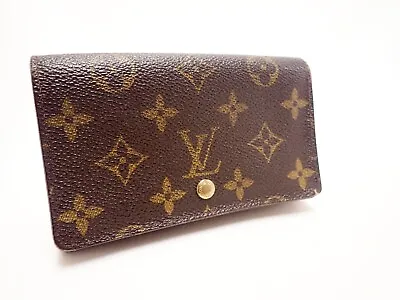 LOUIS VUITTON Monogram Bifold Wallet Tresor M61730 Brown Vintage • $69.99