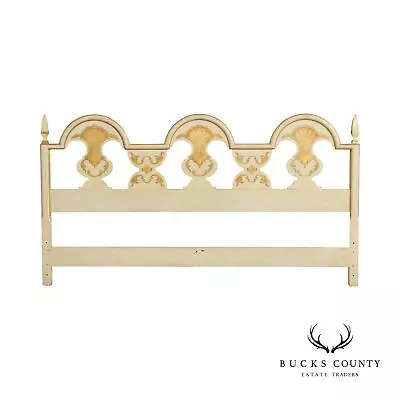 John Widdicomb Venetian Style Vintage Partial Gilt Painted King Size Headboard • $1095