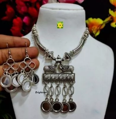 £7.99 • Buy ASIAN Silver Oxidised Ethnic Tribal Costume NECKLACE CHOKER INDIAN JEWELLERY