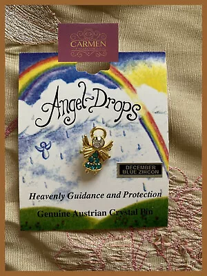 £3.95 • Buy Angel Brooch Austrian Crystal Birthstone Birthday Brooch Angel Pin Gift