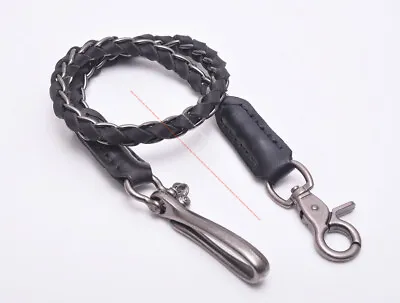 25  Strong Twisted Biker Trucker Keyring Jean Leather Chain Braided Wallet Chain • $12.34