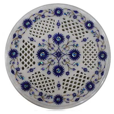 £382.03 • Buy 15  White Marble Table Top Pietradura Floral Inlay Work Handmade Decor