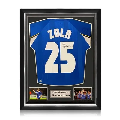 £289.99 • Buy Gianfranco Zola Signed Chelsea 1998 European Cup Football Shirt. Superior Frame