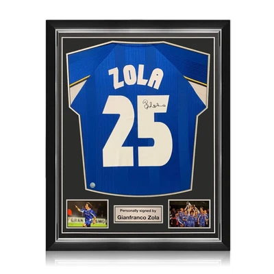 £289.99 • Buy Gianfranco Zola Signed Chelsea 1998 European Cup Football Shirt. Superior Frame
