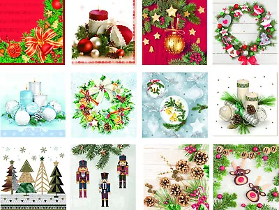 £5.99 • Buy 3-PLY Daisy Christmas Paper Decoupage Napkin 33cm X 33cm Serviettes