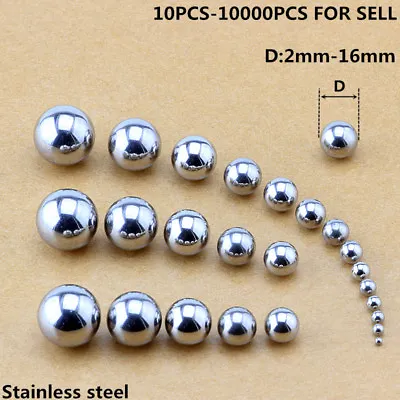 Stainless Steel Loose Bearing Balls  Bearing Steel Balls 2mm To16mm 10 -10000PCS • $6.07