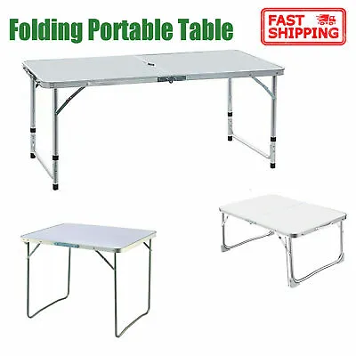 £18.89 • Buy Picnic Portable Folding Camping Table Aluminium Adjustable Party BBQ In/Outdoor