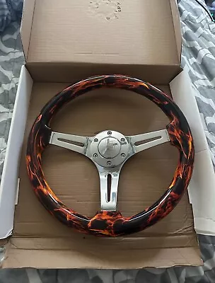 350mm Deep Dish Steering Wheel - Fit 6 Hole Hub Like Vertex Nardi NRG Grip • $184.99