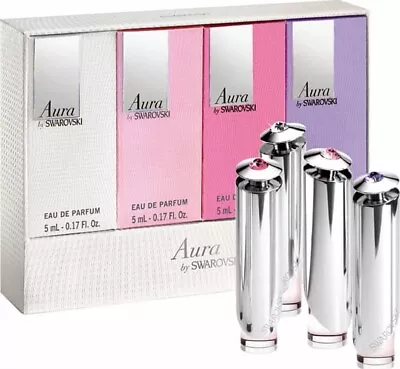 Swarovski Aura For Women Perfume 4 Pcs Miniature Collectiable Gift Set • $78.99