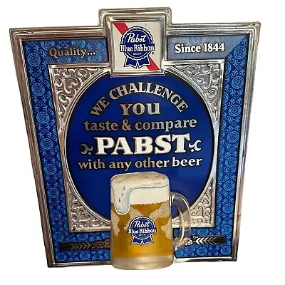 Vintage Pabst Blue Ribbon Plastic Beer Bottle Sign 3D PBR Mug Challenge 16x13 • $136.79