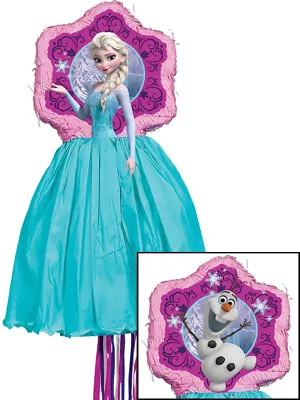 Frozen Elsa And Olaf Pull Pinata Birthday Party Bash Mexican Game Decoration New • £12.97