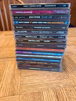 Lot Of 16 Rock Metal CDs Iron Maiden  Ozzy Zombie Metallica Who NIN Danzig • $45