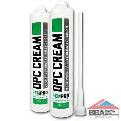 £20.49 • Buy Rempro 2 X BBA Damp Proofing Course Cream - DPC Wall Injection Treatment Control