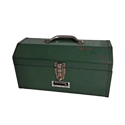 Vintage Metal Toolbox Green Napa Balkamp Model 4 Tombstone Industrial Work Tray • $69.99