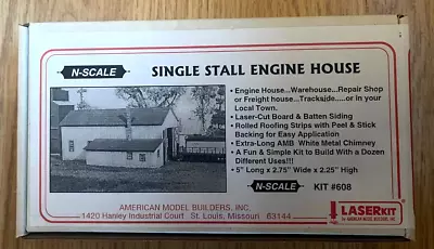 American Model Builders Laser Kit #608 (n Scale) Single Stall Engine House (nib) • $20
