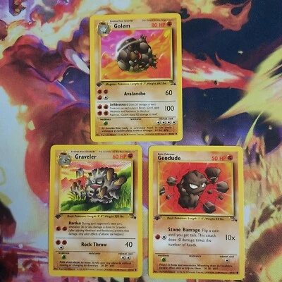 $1.99 • Buy Pokémon TCG 1st Edition Golem Fossil 36 Uncommon & 1st Graveler & Geodude 