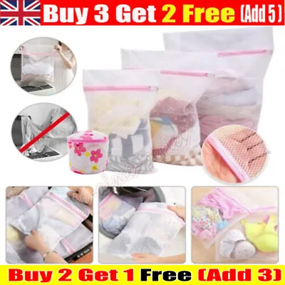 Laundry Zipped Bags Machine Washable Mesh Net Bra Sock Clothes Underwear 12 Size • £2.19