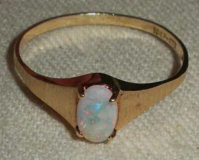 ANTIQUE MID CENTURY MODERN 10K GOLD OPAL ENGAGEMENT RING SIZE 7 1/4 Tuvi • $200