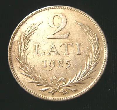 LATVIA. Silver 2 LATI 1925. KM 8. • $20