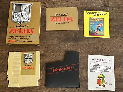 The Legend Of Zelda  Nes  Complete CIB Includes Map Manual And Mail-In Minty!! • $1200