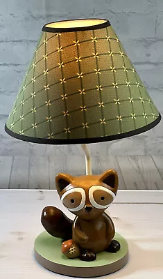 Lambs And Ivy Raccoon Nursery Table Lamp With With Green Shade • $28.78