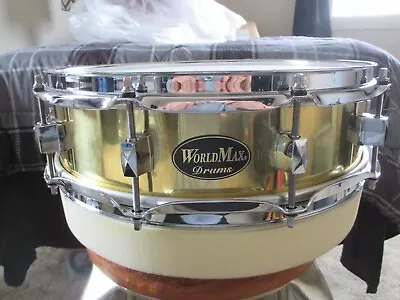 Rare! World Max 4x14 Brass Snare Drum - Awesome! • $232