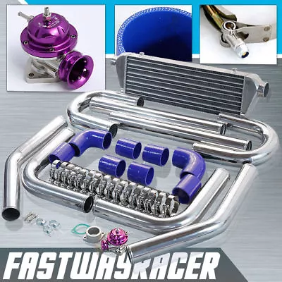 2.5'' Aluminum FMIC Intercooler Piping Kit+Purple Type-RS Turbo Bov Adapter Pipe • $284.99