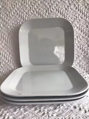 Set Of 4 Crate And Barrel KAHLA Dinner Plate Square White Made In Germany 10⅝  • $59.99